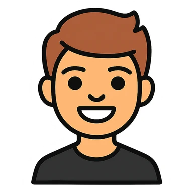 iOS memoji of a teen smiling, wearing black shirt sticker