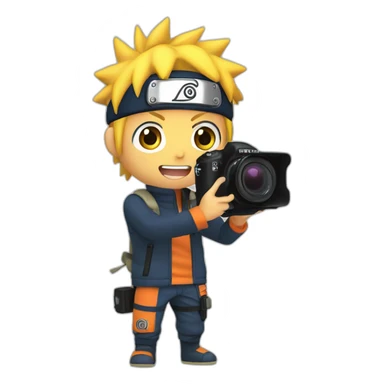naruto uzumaki with a camera in his hand sticker