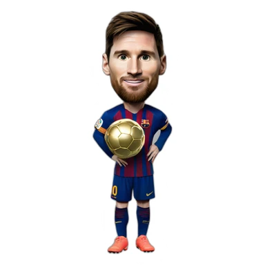 Leonel Messi With Ballon d'or sticker