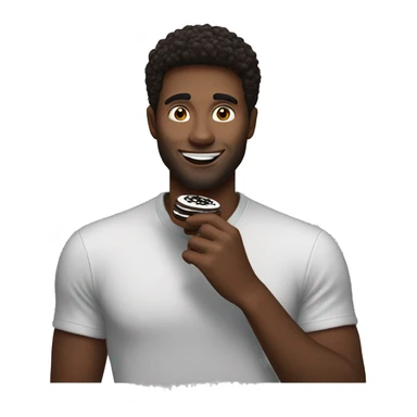 Brunette boyfriend eating Oreos sticker