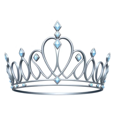 iced silver tiara with diamonds sticker