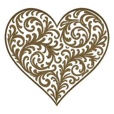 heart with intricate filigree details sticker