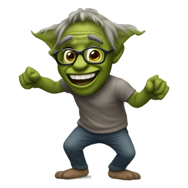 Troll dancing with glasses sticker