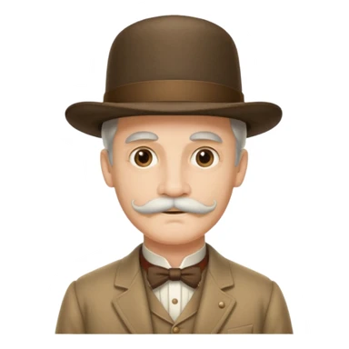 longer white moustachhe and typical 1900 elegant clothes and hat sticker
