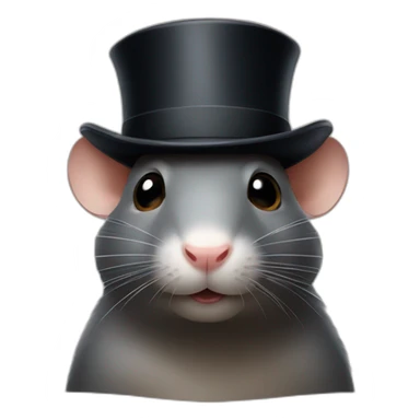 front facing rats face wearing a bowler hat sticker