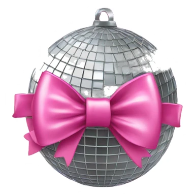 disco ball with pink bow sticker
