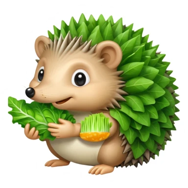hedgehog eating lettuce sticker