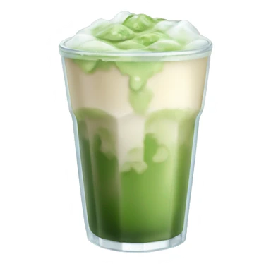 glass of iced matcha latte sticker