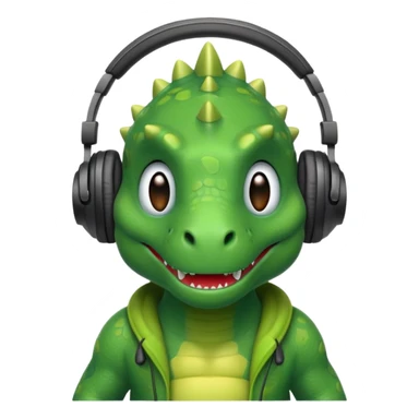 🦖と🎧のミックス sticker