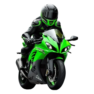  Piloto e sua Kawasaki Zx10R preta 2018 sticker