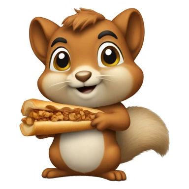 squirrel with shawarma sticker