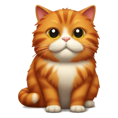 A fat red fluffy cat sticker