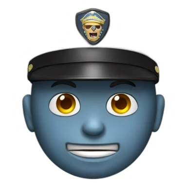 white policeman with undead head hat sticker