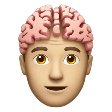 man with digital brain sticker