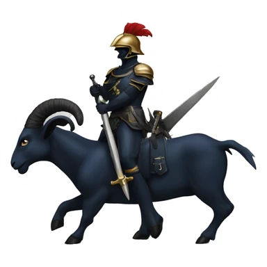 Navy goat standing on top of a black knight sticker