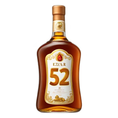 bottle of 52 years Kizlyar brandy sticker