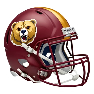 Washington commanders, football helmet facing Chicago Bears football helmet sticker