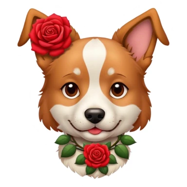 red rose collar dog sticker