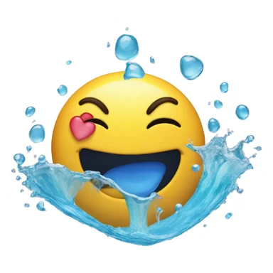 collage salivating emoji with heart eyes emoji and water sticker