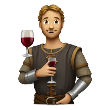 medieval jack holding glass of wine sticker