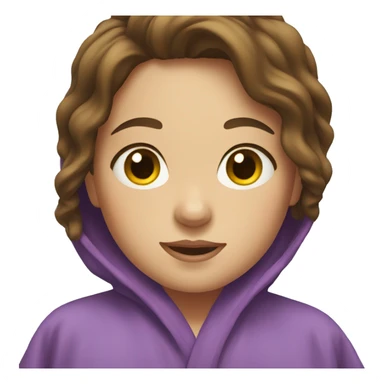 A girl with brown hair in the shower with a robe on sticker