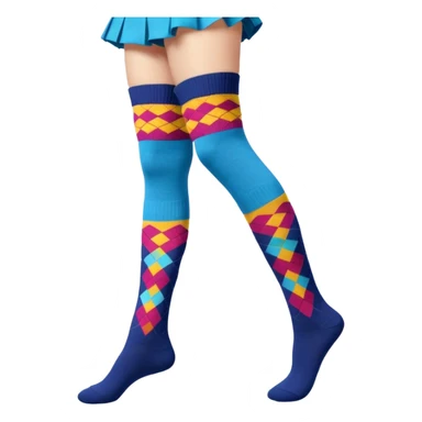 Highland dancing argyle over the knee socks sticker