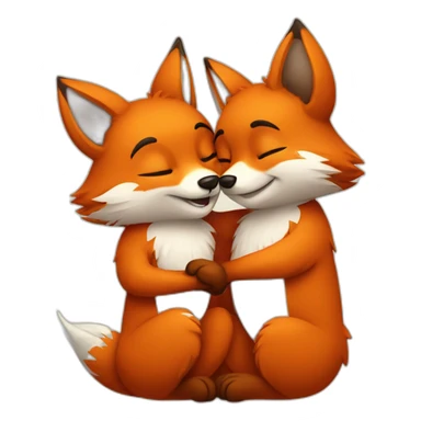 Two foxes hugging sticker