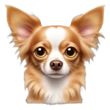 Red long hair chihuahua. Pink nose hazel green eyes sticker