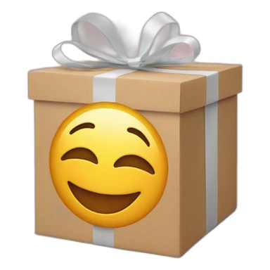 smile on gift box sticker