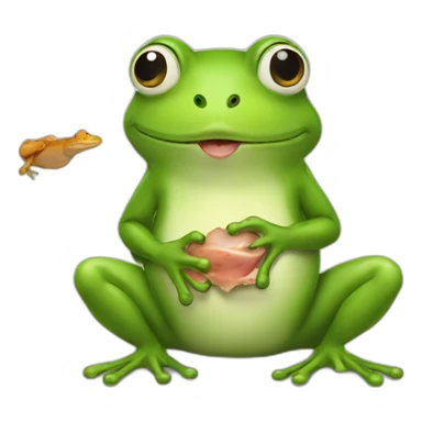 frog eating rodent sticker