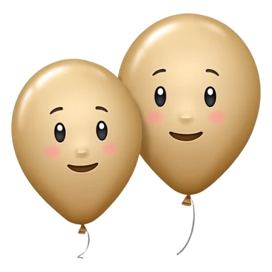 Two beige balloons left up, right down sticker