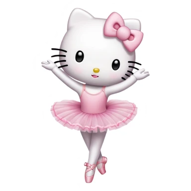 Hello Kitty character in ballet pose with pink tutu sticker