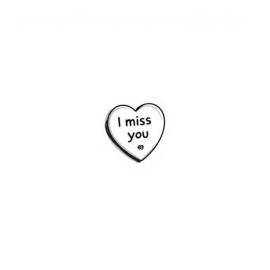 Sticky note that says "I miss you" with a heart sticker