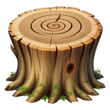 A beautiful pretty natural Tree stump with a swirly pattern in the middle twigs sticking out sticker