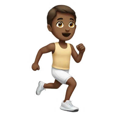 runnning emoji wearing something cute, she is white with dark brown hair sticker