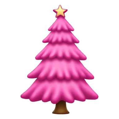 pink christmas tree sticker