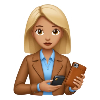 Mujer con cel y cartera  sticker