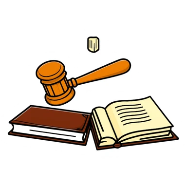 Gavel with law book sticker