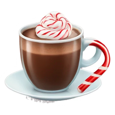 Hot chocolate with a candy cane in it sticker