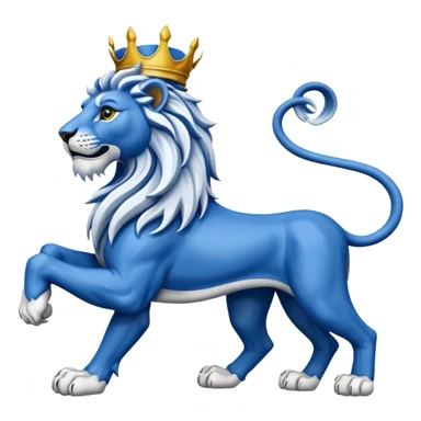 Lion rampant emoji like chelsea football team with blue and white without crest just lion rampant sticker