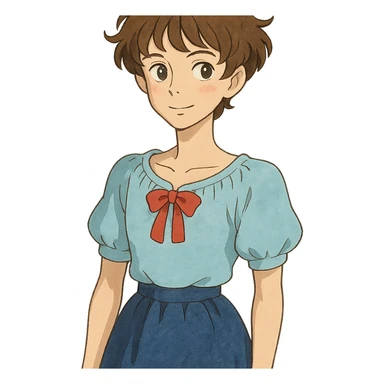 ghibli style femboy character sticker