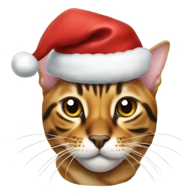 Bengal cat with santa hat sticker