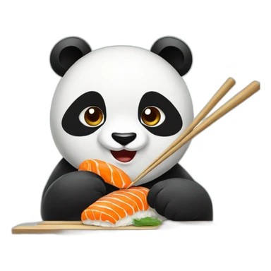 Panda eating sushi sticker
