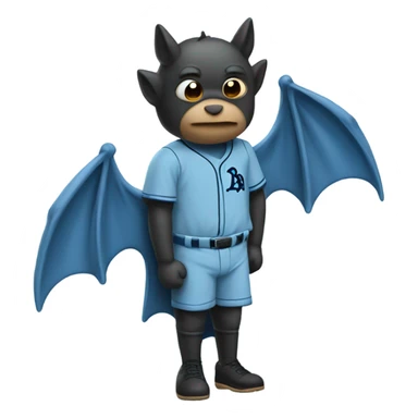 sad bat in light blue jersey sticker