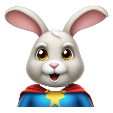 Rabbit dressed as funny super hero sticker