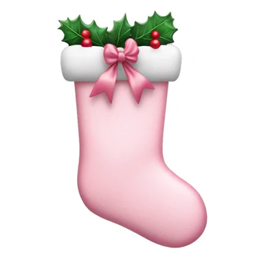 pastel pink Christmas stocking with bow sticker