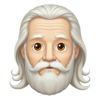 God, elderly man with flowing white hair, long beard and white mustache, heavenly sticker