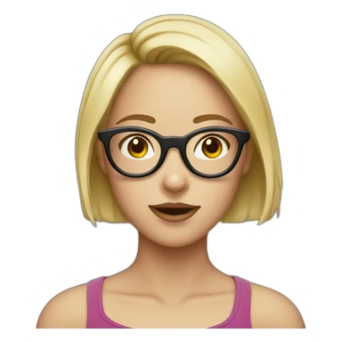 girl with glasses and piersing sticker