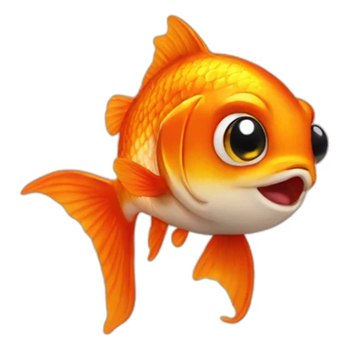 Gold fish with talt and cat ears sticker