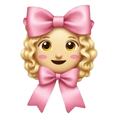 Pink bow with ruffles  sticker